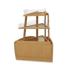 Угловая хлебная витрина - стеллаж со стеклом