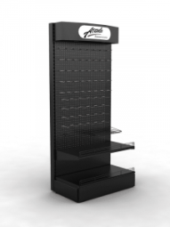 Брендированный перфорированный пристенный стеллаж Атака