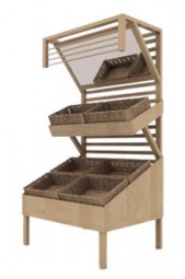 Стеллаж для овощей пристенный деревянный с зеркалом