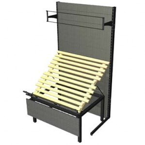 Развал для овощей с деревянными рейками и задней стенкой