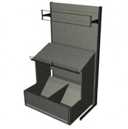 Овощной развал металлический с большим накопителем и задней стенкой