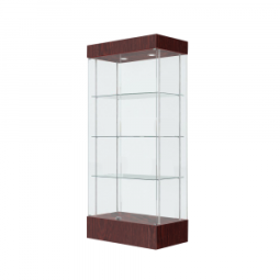 Витрина ГЕЛИОС КРАСНАЯ №3-1 (задняя стенка стекло) с регулируемыми по высоте полками