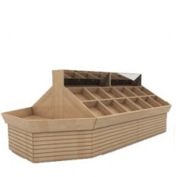 Система овощных развалов из дерева с накопителем и зеркалами