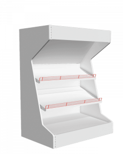 Пристенный стеллаж для овощей и фруктов с зеркалом