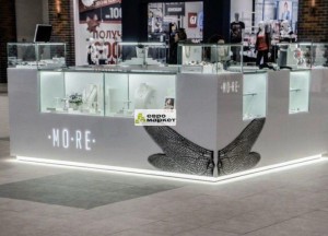 Торговый остров с подсветкой для драгоценных украшений