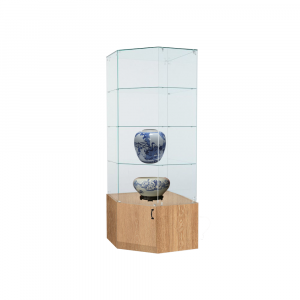 Витрина стеклянная ВЕНА угловая №115 пятигранная (без дверки, задние стенки стекло)