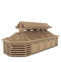 Система деревянных овощных развалов с суперструктурой