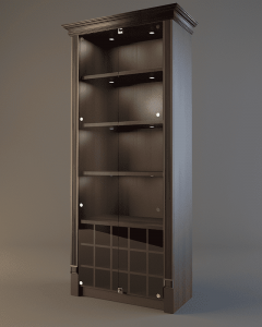 Шкаф для алкоголя с подсветкой и зеркалом