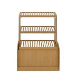 Низкая хлебная витрина - стеллаж со стеклом