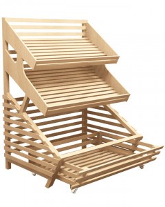 Стеллаж для хлеба пристенный с выдвижным накопителем