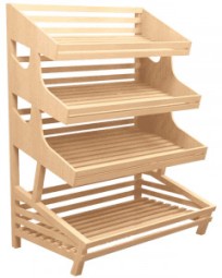 Стеллаж для хлеба торцевой прямой с тремя полками