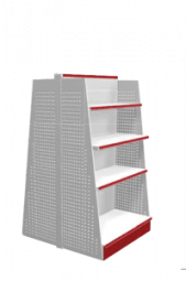 Стеллаж островной двусторонний с двумя боковыми стенками