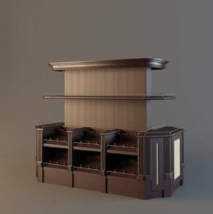 Островной стеллаж для вина с открытым накопителем