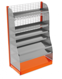 Стеллаж прикассовый с перфорированными боковинами