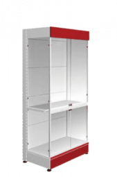 Стеллаж торговый пристенный остекленный