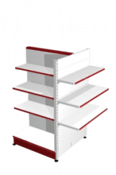 Стеллаж островной с торцевыми полками без базовой