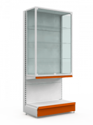 Стеллаж с витриной пристенный