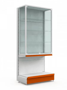 Стеллаж с витриной пристенный