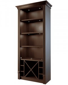 Шкаф для элитного алкоголя со стеклянными дверцами и секциями