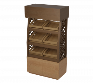 Стеллаж овощной с наклонными полками из дерева  Ферма