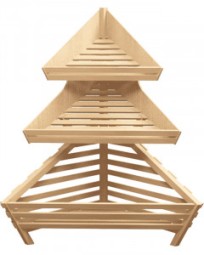 Угловой деревянный стеллаж для хлеба