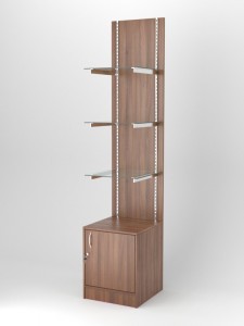 Стеллаж ЮПИТЕР №6, задняя стенка ДСП, полка стекло