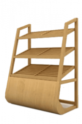 Хлебный стеллаж-витрина с задней загрузкой