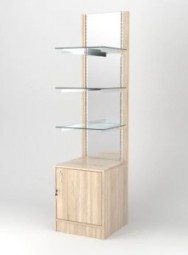 Стеллаж ЮПИТЕР №8, задняя стенка Зеркало, полка стекло