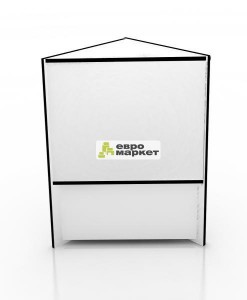 Прилавок угловой внешний белый с черной кромкой ПР-34