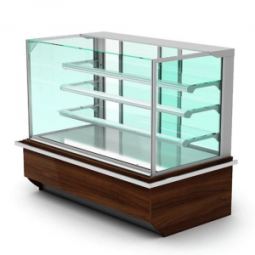 Кондитерская витрина Soul кубическое стекло и отделка деревом 1350