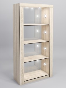 Стеллаж ПАСИФЕЙ №4-2 (задняя стенка стекло)