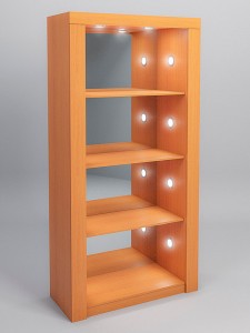 Стеллаж ПАСИФЕЙ №4-3 (задняя стенка зеркало)