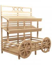 Овощной развал пристенный с накопителем и двумя полками, в виде телеги