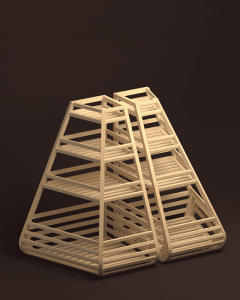 Стеллаж для хлеба и багетов торцевой трапециевидный, раздельный