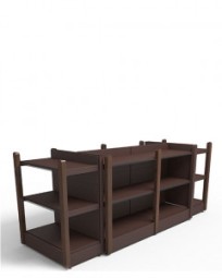 Островной стеллаж для вина и алкоголя с декоративными накладками