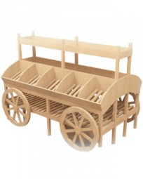 Развал для овощей и фруктов островной большой в виде телеги