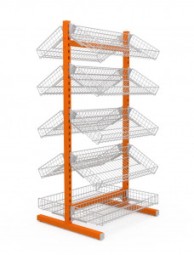 Стойка двухсторонняя (10 корзин) (ДхГхВ) 736х650х1500