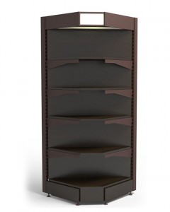 Стеллаж винный угловой с полками из ЛДСП