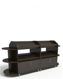 Островной стеллаж для алкоголя из ЛДСП с нижним накопителем